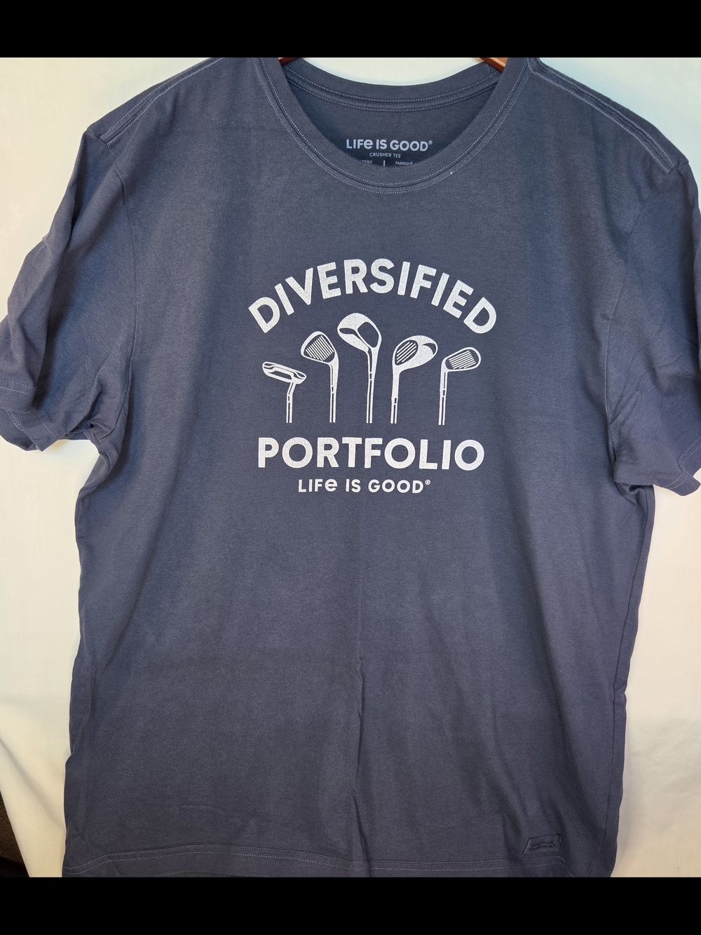 Life Is Good "Diversified Portfolio" Golf Graphic Tee - Navy